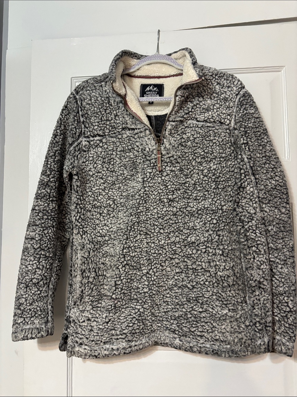 Sherpa Half-Zip Fleece Pullover - Gray